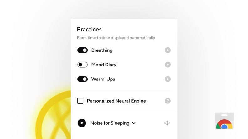 Screenshot of Breathhh extension.