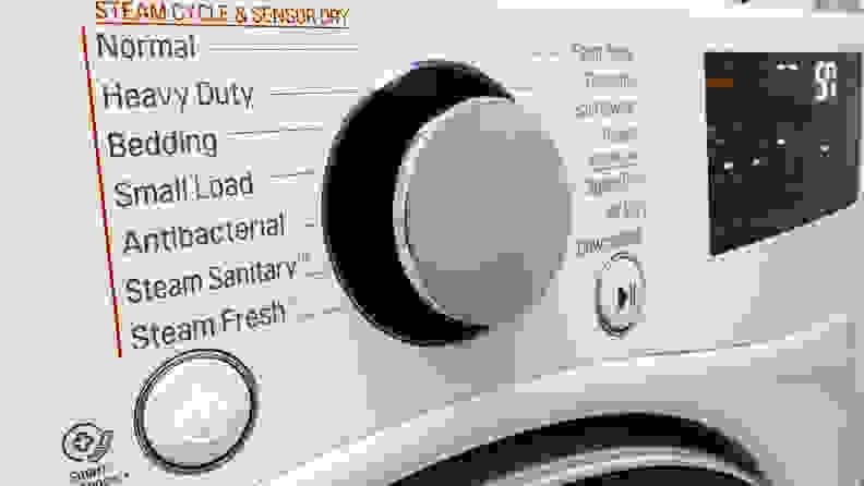 The LG DLEX3900W dryer's control panel