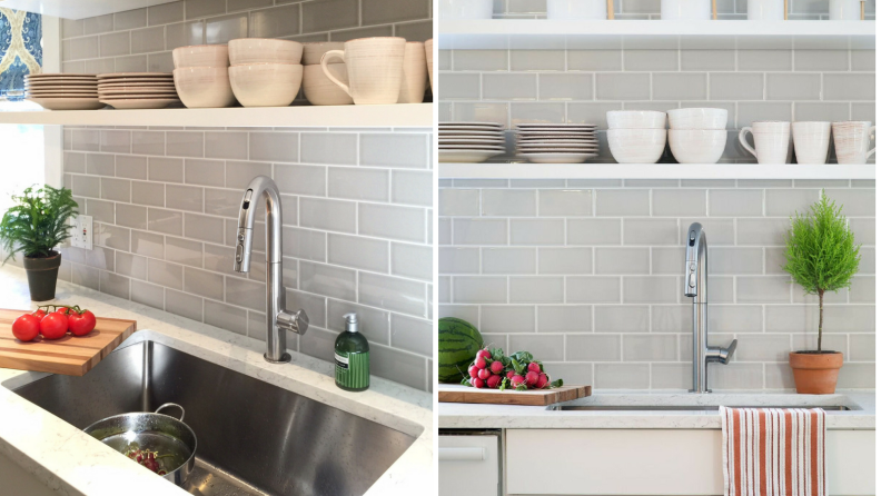 Subway tile backsplash