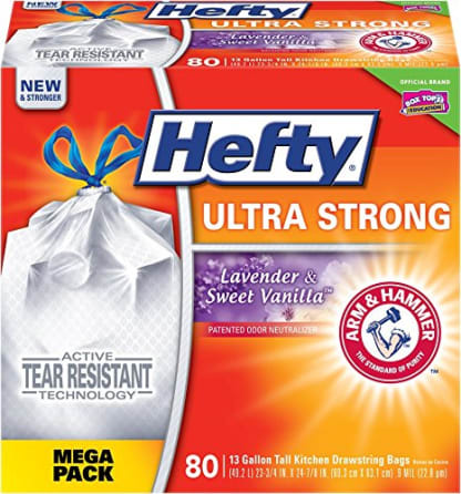 Hefty Ultra Strong Kitchen Trash Bags 13 Gallon Garbage Bags Black Clean Household Supplies Cleaning Home Garden