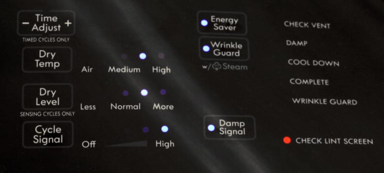 Legible font and responsive controls make the Kenmore 69133 dryer very easy to use.