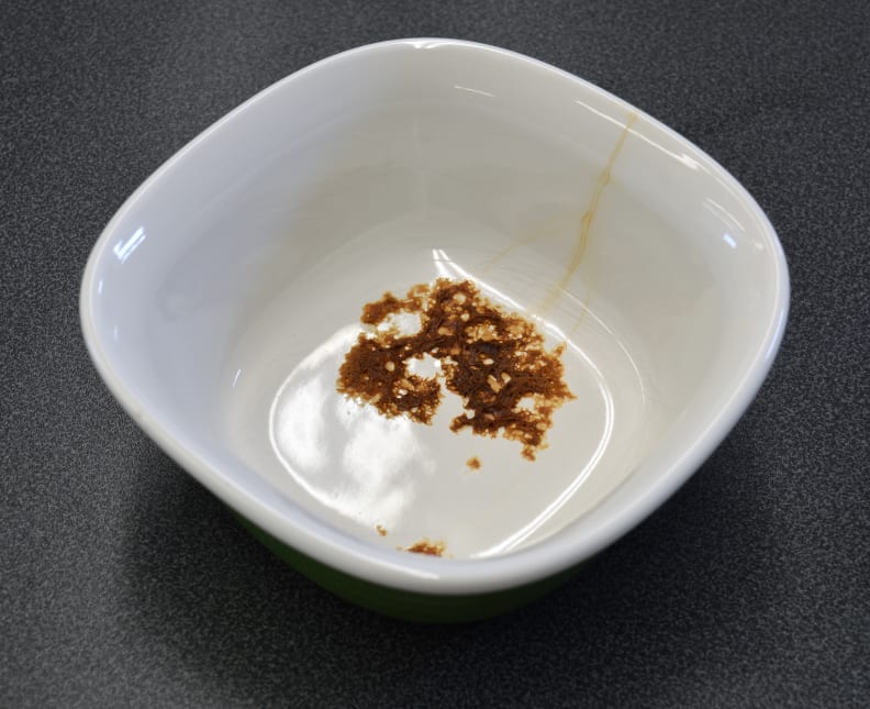 KitchenAid KDTE304DSS—Cheese Stain After Tough Cycle