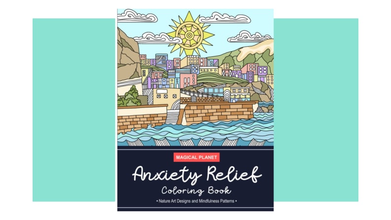 Book cover of the Magical Planet Anxiety Relief Coloring Book