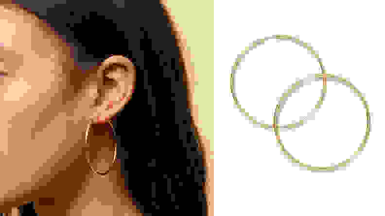 These stunning gold hoops are lightweight, so they won't hurt your ears.