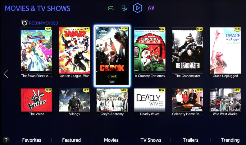 Most movies and TV shows have to be purchased a la carte on Smart Hub.