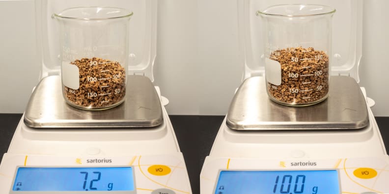 The iLife A9 only picked up 7.25 grams of dirt which is less than the 10 grams idea.