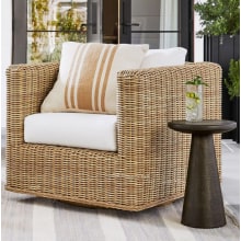 Product image of Two-Set of Huntington Wicker Square Arm Swivel Outdoor Lounge Chair