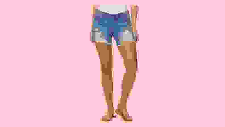 distressed denim shorts