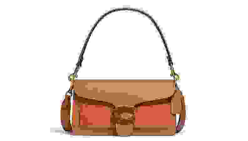 A brown leather purse