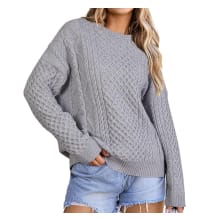 Product image of Wool-Blend Chunky Cable-Knit Oversized Sweater