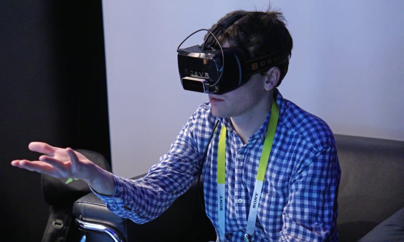 Razer had a demo set up that let you shoot fireballs at floating skulls in a wooded scene.