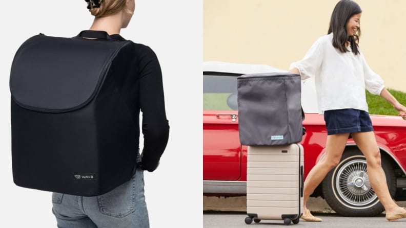 Two pictures with the Pico in backpacks.