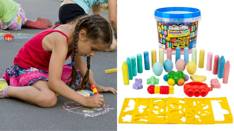 A 30-piece chalk set that includes chalk, chalk holder, stencils, and more.