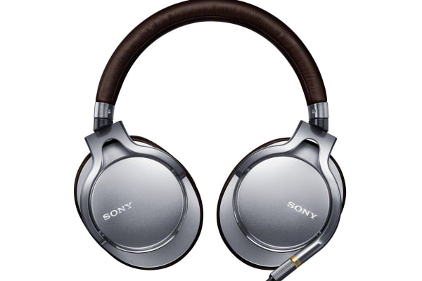 Sony's MDR-1A hi-fi headphones in silver and brown