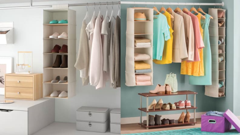 The Erin Hanging Organizer in two different closets.