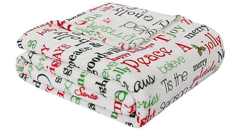 VCNY Home Holly Joy Printed Throw Blanket