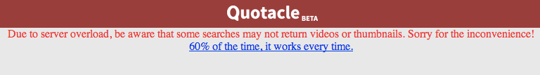 An error message appears on Quotacle