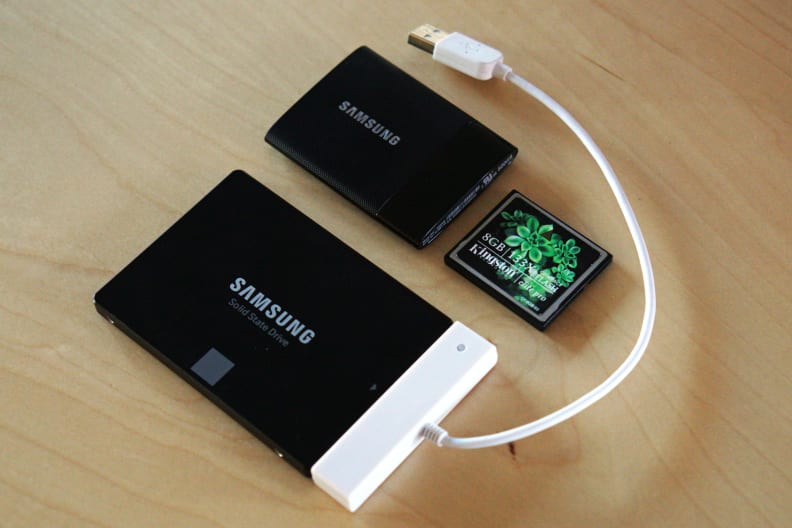 The T1s size is closer to a compact flash card in terms of size than it's larger, internal cousin.