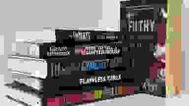 stack of Book Outlet books