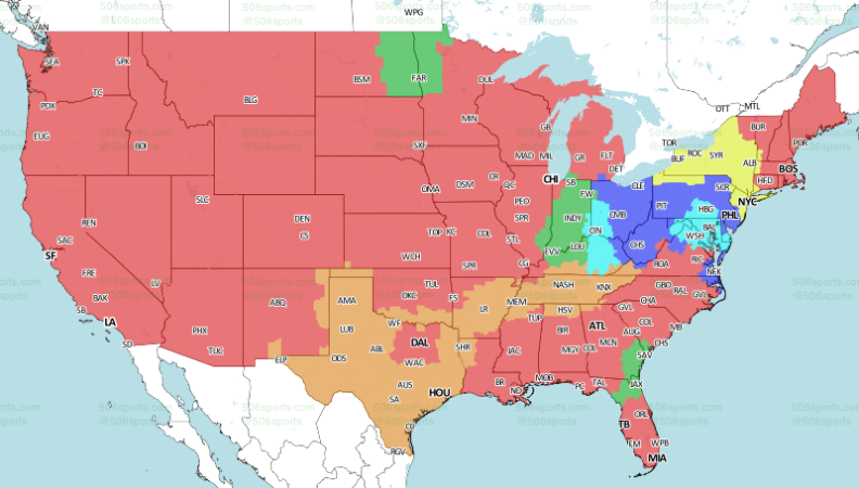 506sports.com's Week 17 NFL map