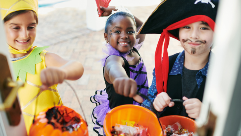 Children with costumes Halloween