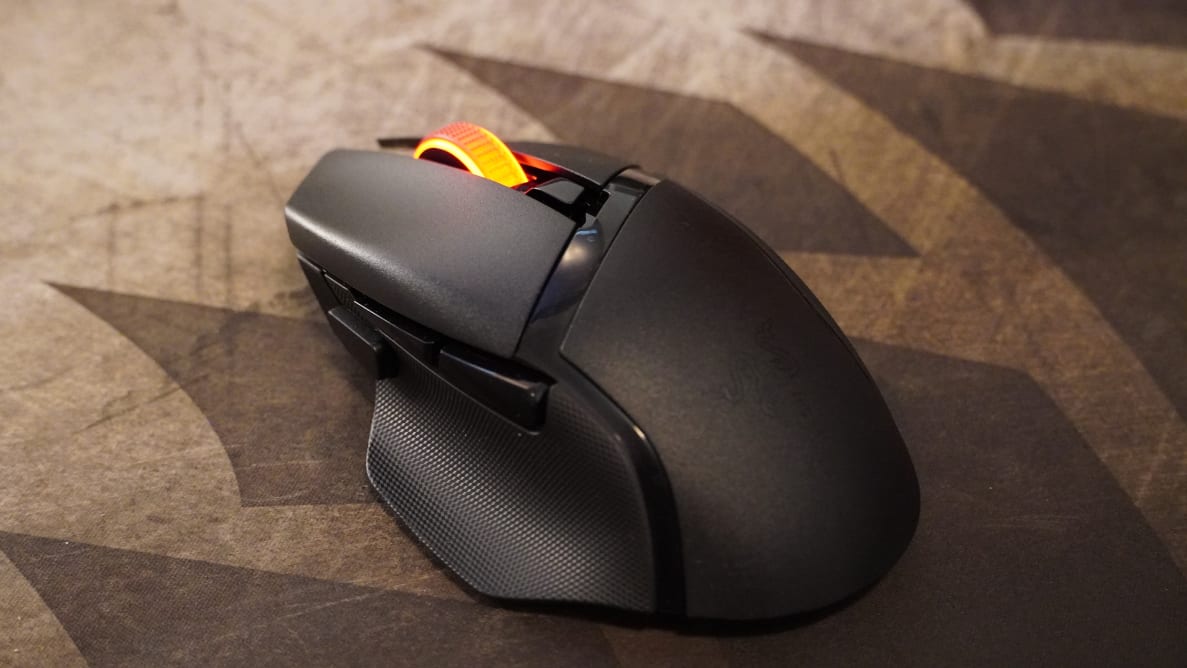 The Razer Basilisk V3 X HyperSpeed mouse in the color black, perfect for gaming.