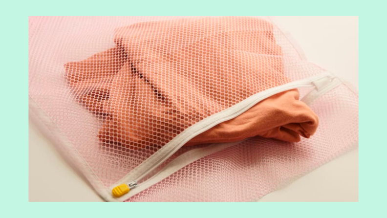 If you're going to wash your sweater in the washer, use a mesh laundry bag to protect it