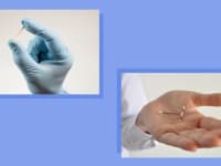 Two hands holding the birth control product.