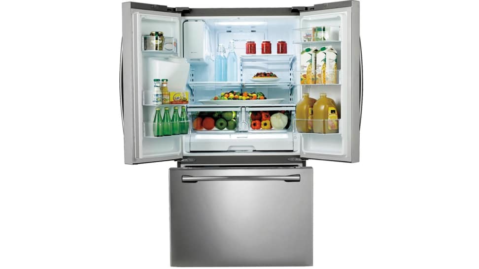 Samsung Rf263beaesg French Door Refrigerator Review Reviewed Samsung Rf263beaesg Interior