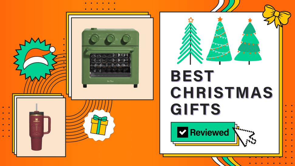 Best Christmas Gifts graphic featuring a Wonder Oven and Stanley tumbler