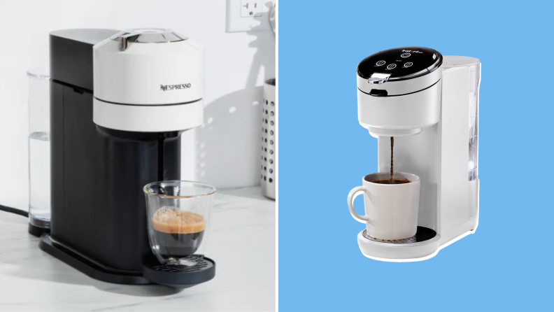 Left: Nespresso Vertuo Next. Right: Instant Pot Solo Coffee Maker