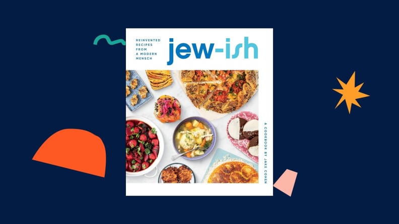 Jew-ish cookbook against a dark blue background.