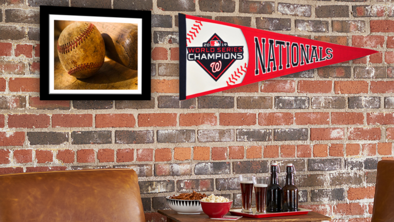 Washington Nationals pennant on the wall