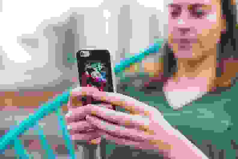 Woman on iPhone