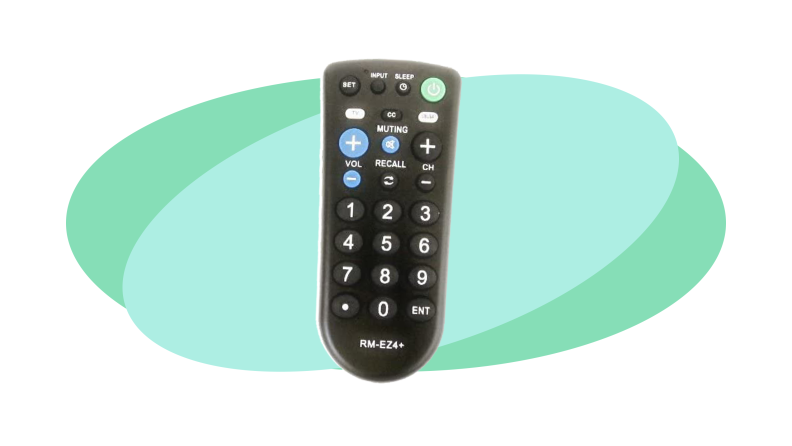 Sony RM-EZ4 remote on a colorful background