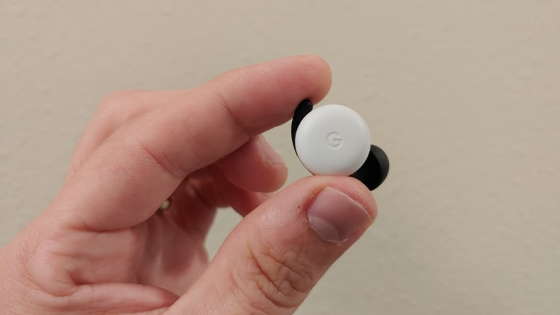 Pixel Buds in-hand wall