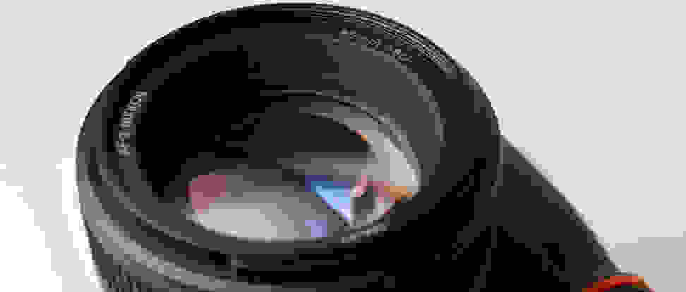 A close-up of a camera lense