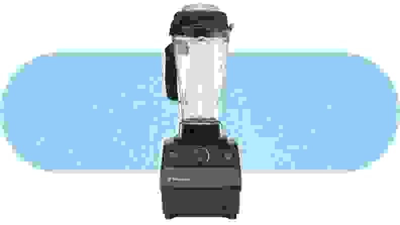 The Vitamix 5200 Blender on a colorful background.