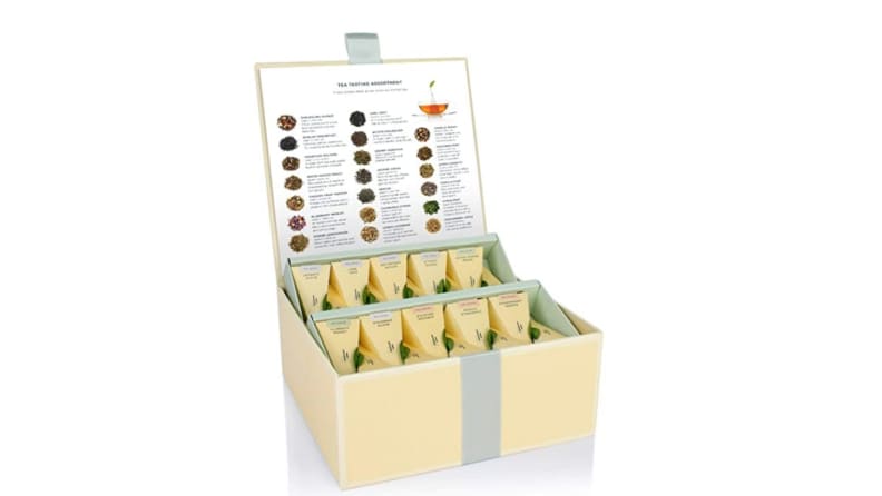 An assortment of soothing teas to wind down with.