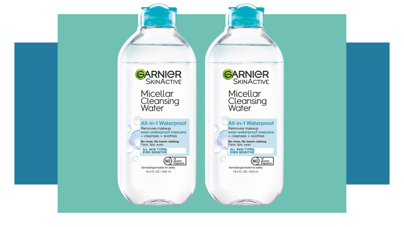 Two bottles of clear waterproof makeup remover.