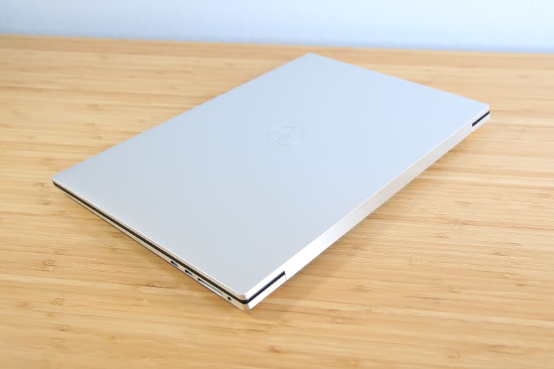 A closed laptop sitting on a desk