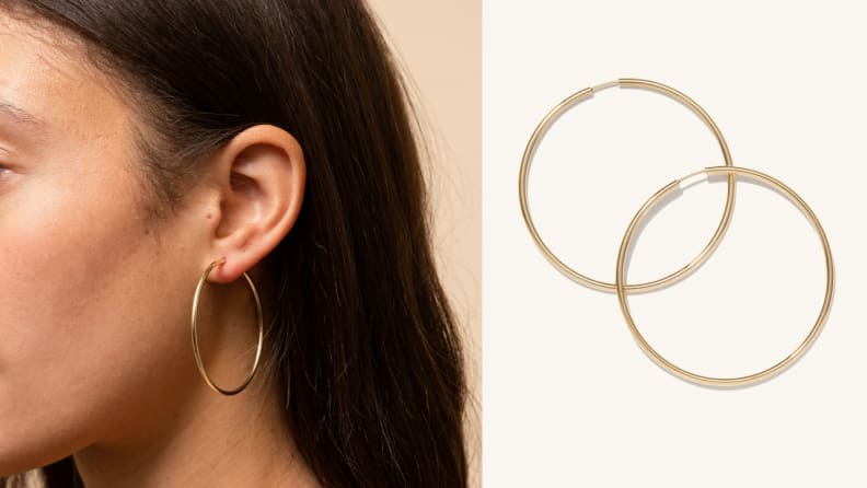 These stunning gold hoops are lightweight, so they won't hurt your ears.