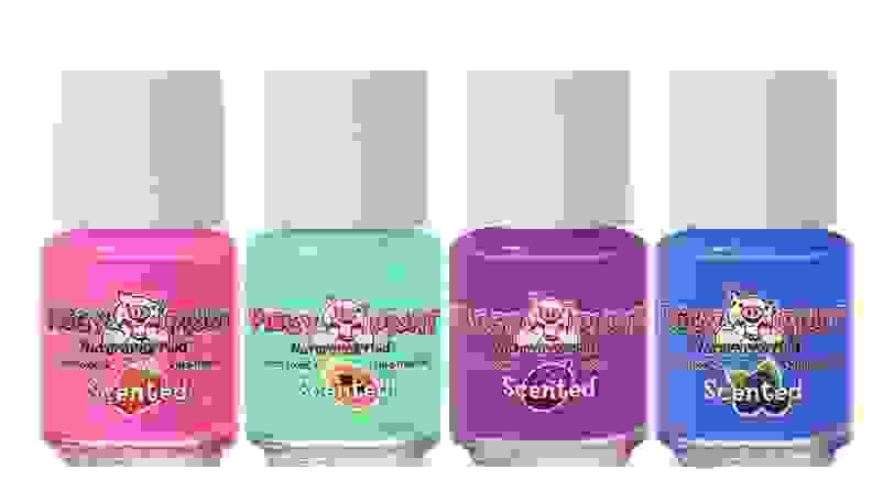 Four colors of Piggy Paint nail polish.