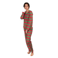 Product image of Women's Leveret Two-Piece Cotton Argyle Christmas Pajamas