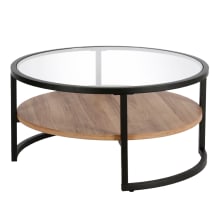 Product image of Meyer and Cross Winston 34-inch Blackened Bronze Round Glass Top Coffee Table
