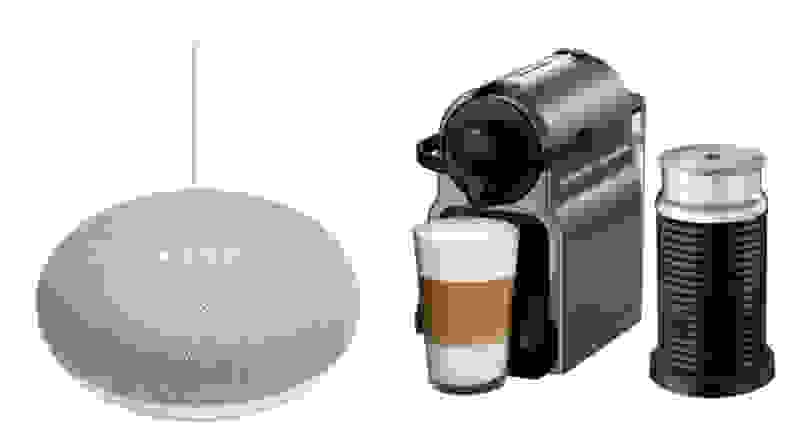 Google Home Mini和Nespresso Pod Espresso Maker