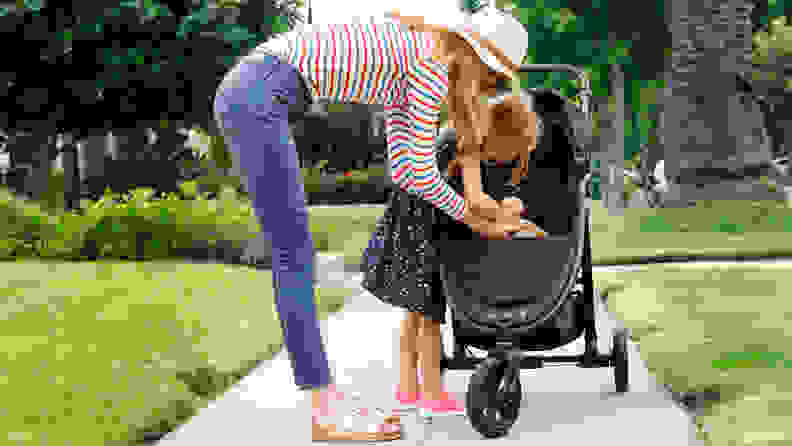 Mom and child with Baby Jogger City Mini GT2 stroller