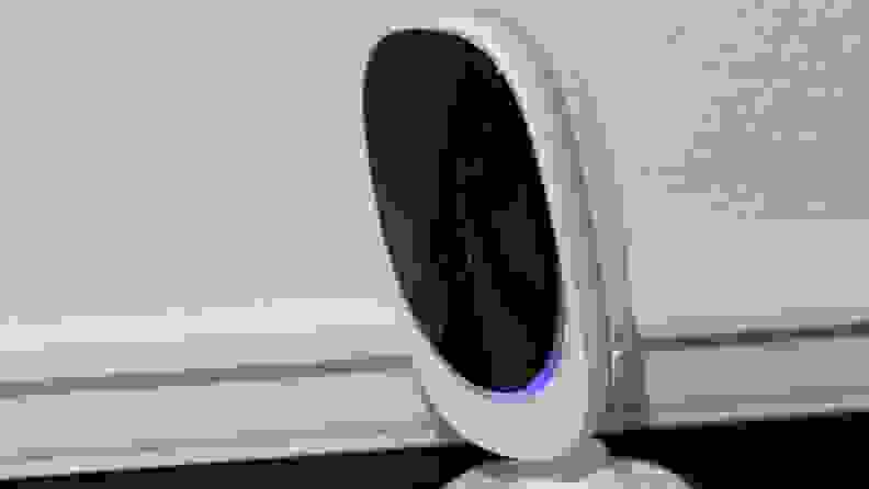 A close-up of the baby monitor's camera.