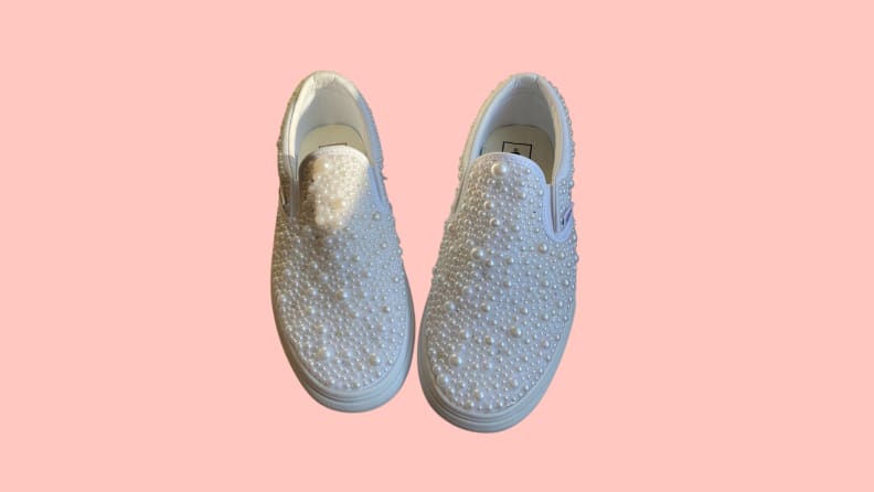 embellished white sneakers