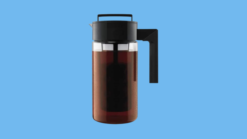 Cold brew maker against blue background